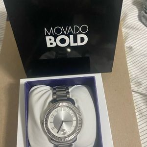 Movado silver watch women’s